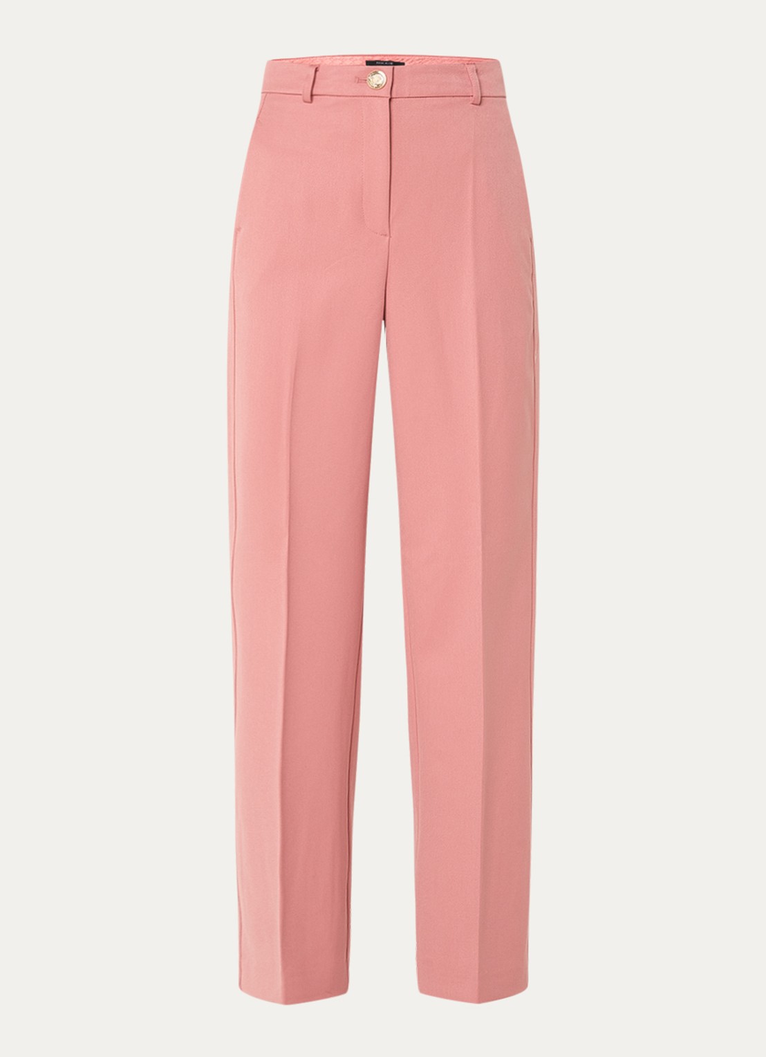 NIKKIE Oakland high waist straight fit pantalon met persplooi - voorkant 2 abrikoos
