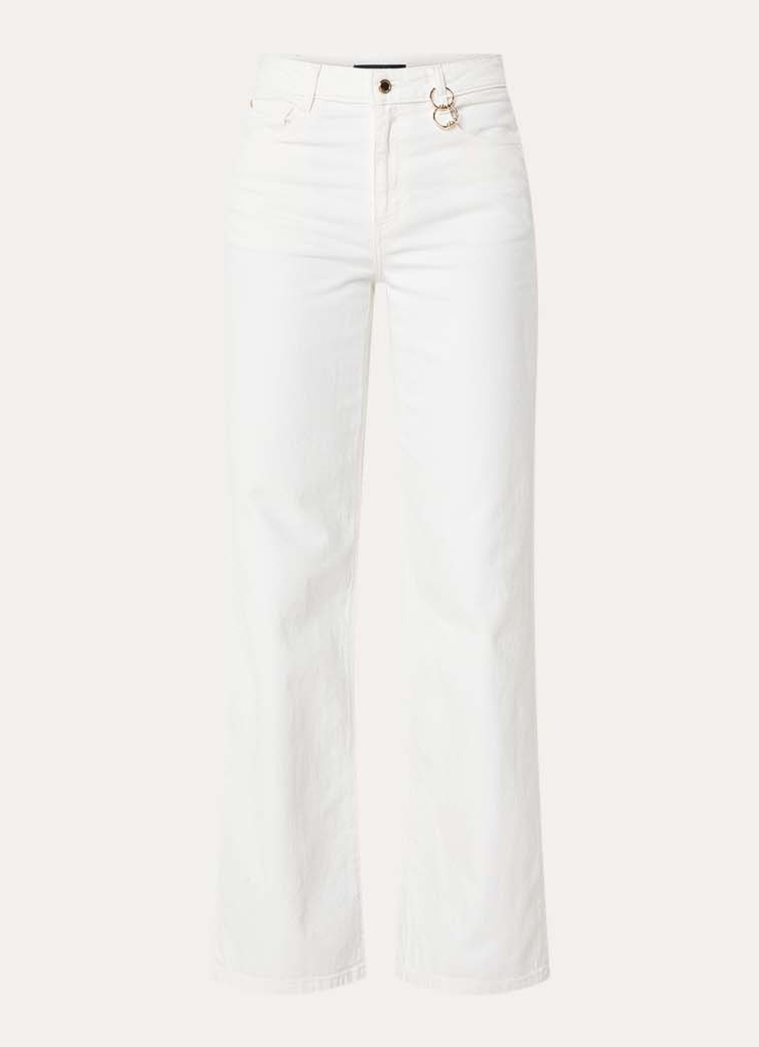NIKKIE Orleans high waist flared leg jeans met gekleurde wassing - voorkant 2 wit