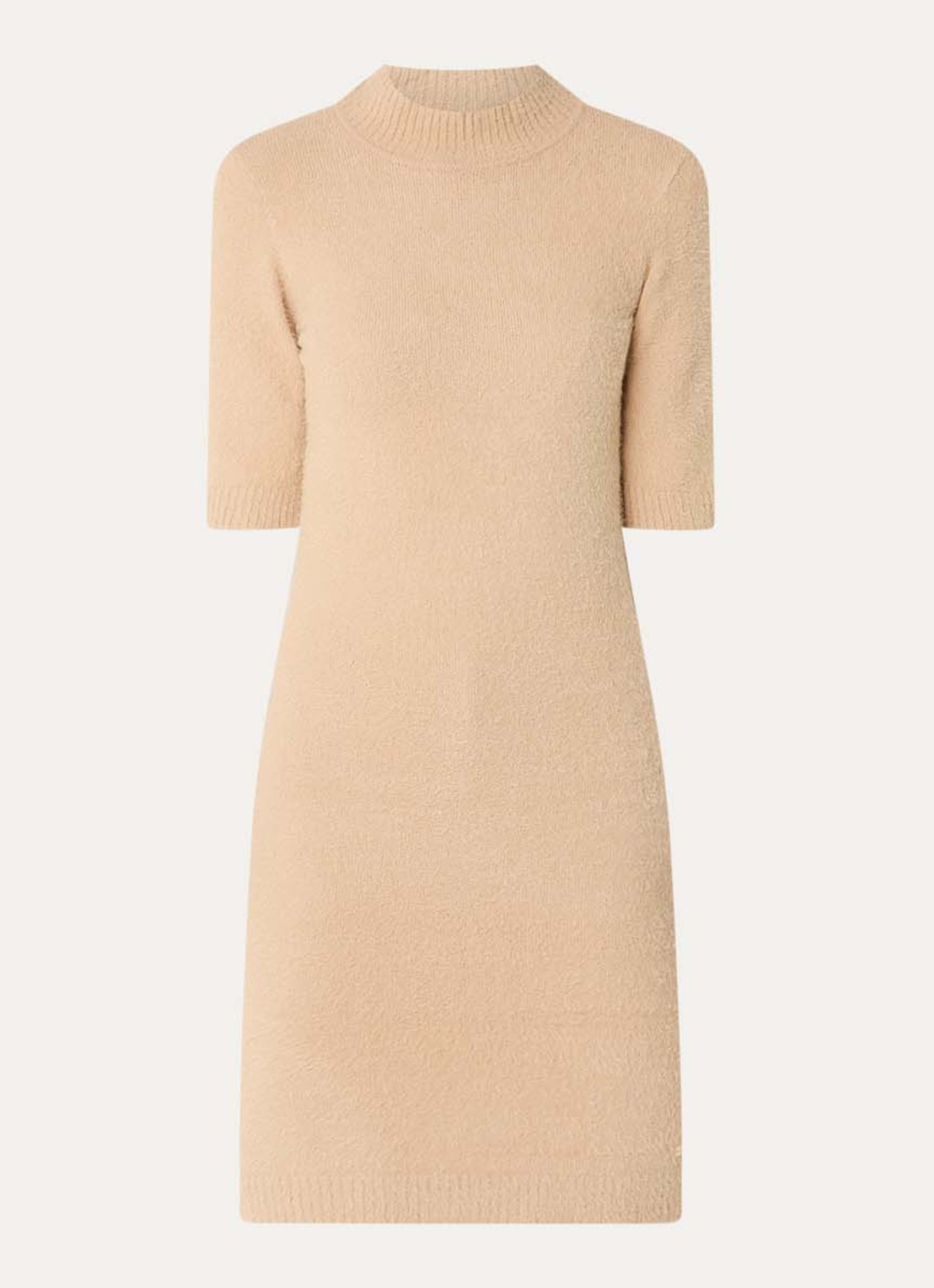 NIKKIE Otaru mini trui-jurk met col - voorkant 2 beige