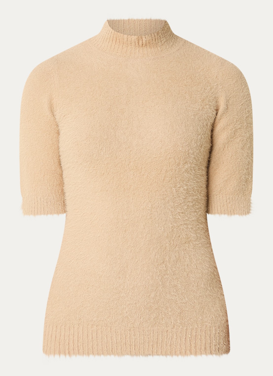 NIKKIE Otaru trui met col en structuur - voorkant beige