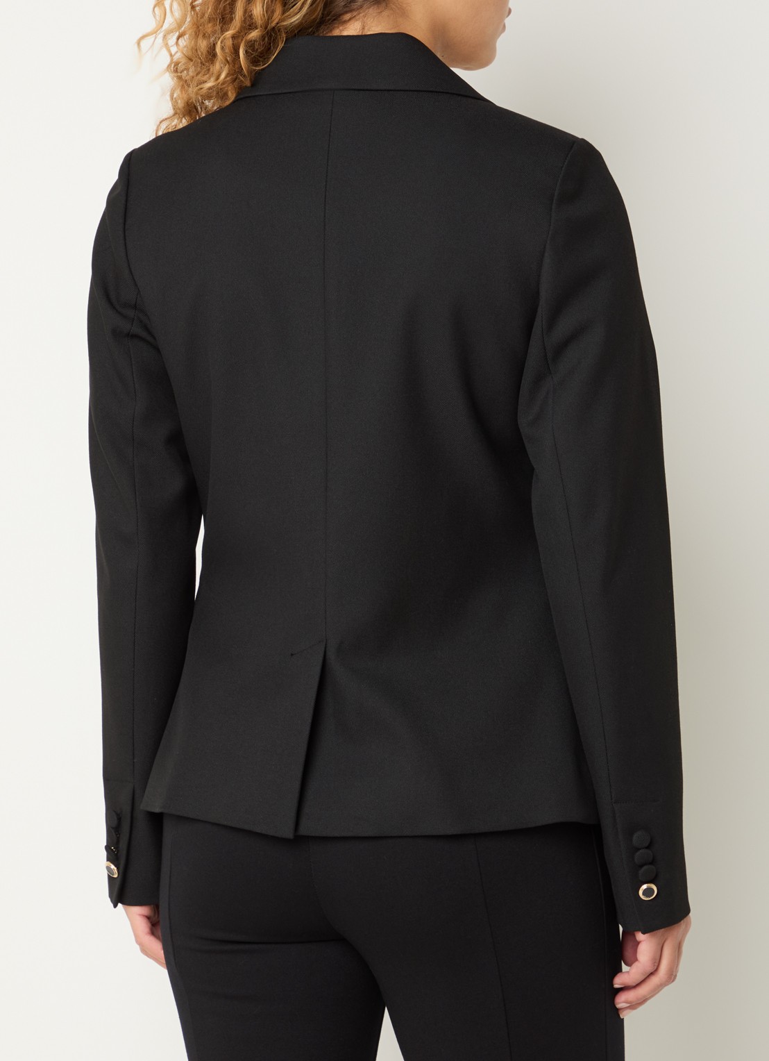 NIKKIE Oulu double-breasted blazer met klepzakken - achterkant zwart