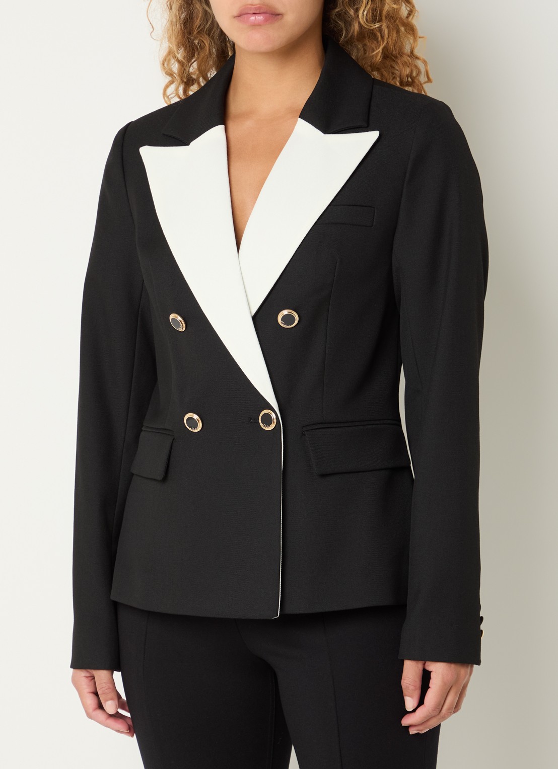 NIKKIE Oulu double-breasted blazer met klepzakken - detail 4 zwart