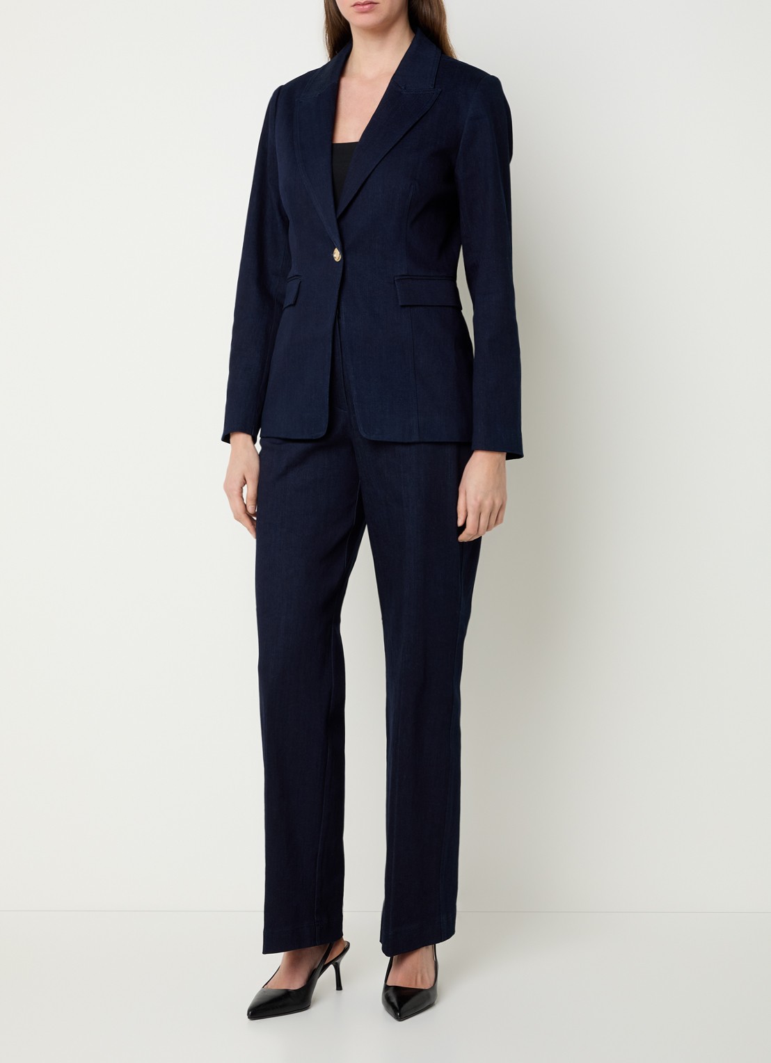 NIKKIE Oviedo blazer met klepzakken - voorkant 3 donkerblauw