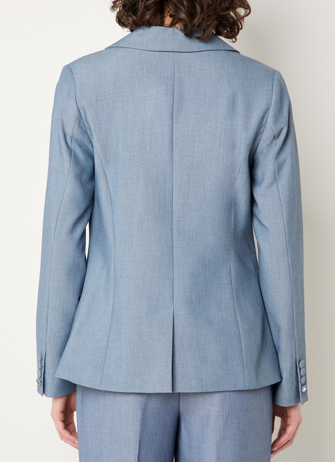 NIKKIE Parisa blazer met klepzakken - achterkant 3 staalblauw