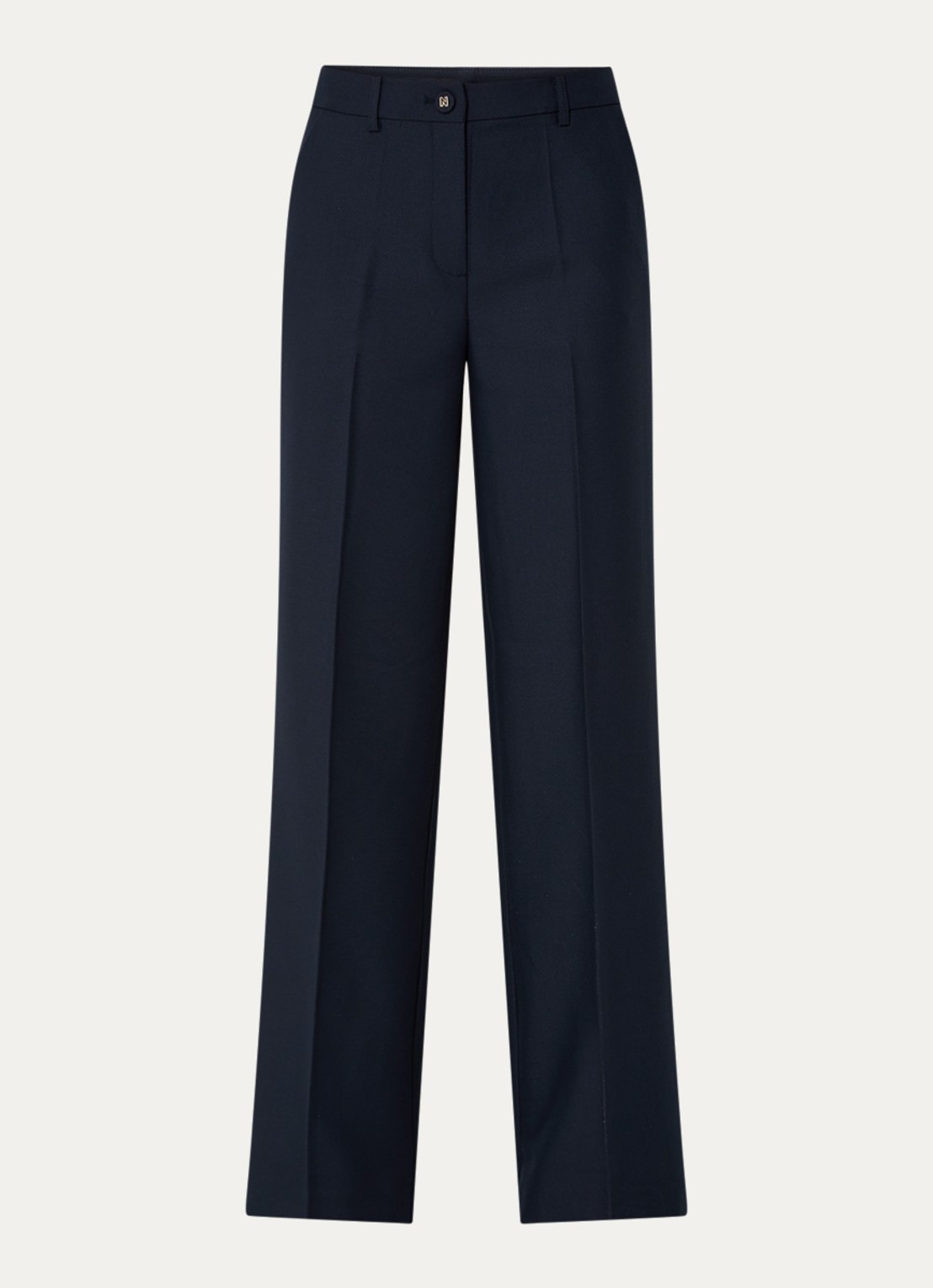 NIKKIE Parisa high waist straight fit pantalon met steekzakken - voorkant 3 donkerblauw
