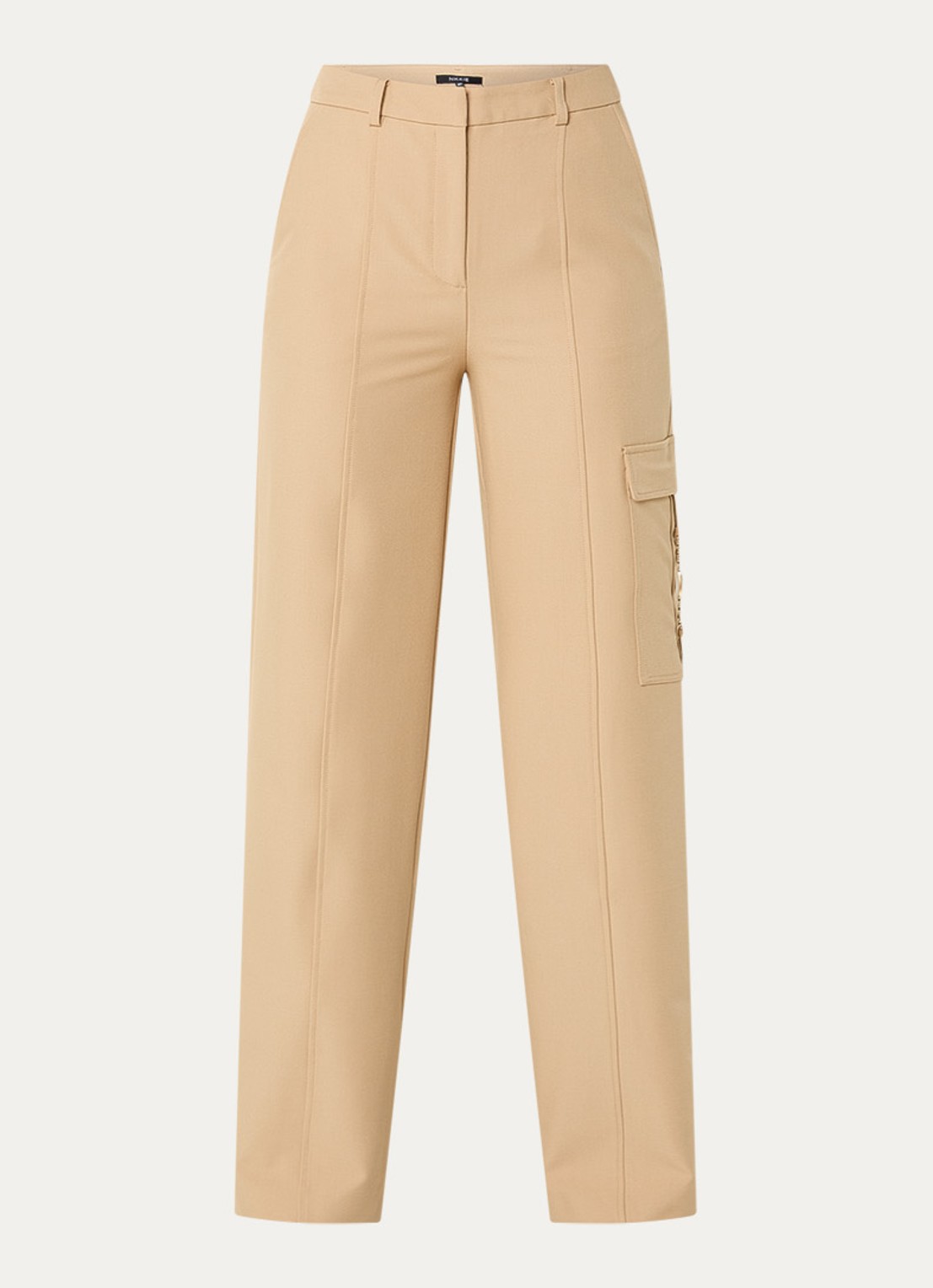 NIKKIE Parlo high waist straight fit broek met klepzak - voorkant 2 camel