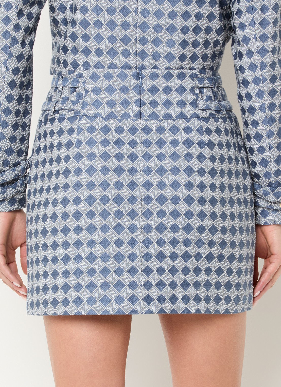 NIKKIE Parole minirok met logoprint - achterkant 4 staalblauw