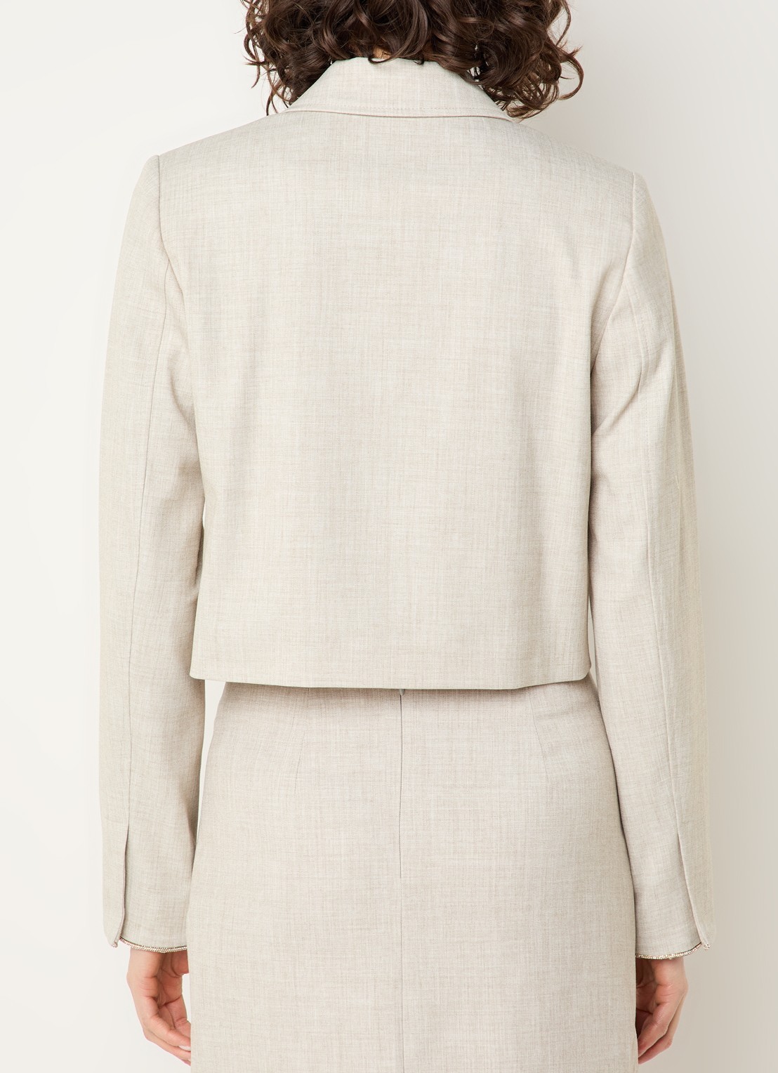 NIKKIE Pateete cropped blazer - achterkant beige
