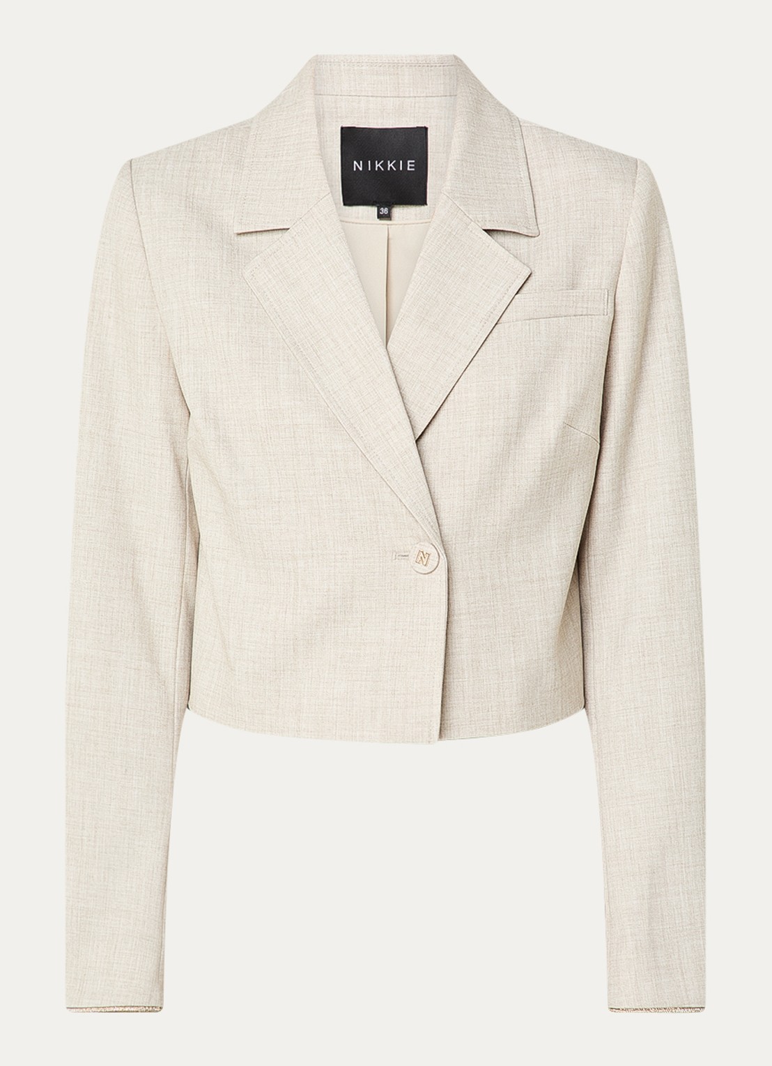 NIKKIE Pateete cropped blazer - voorkant 2 beige