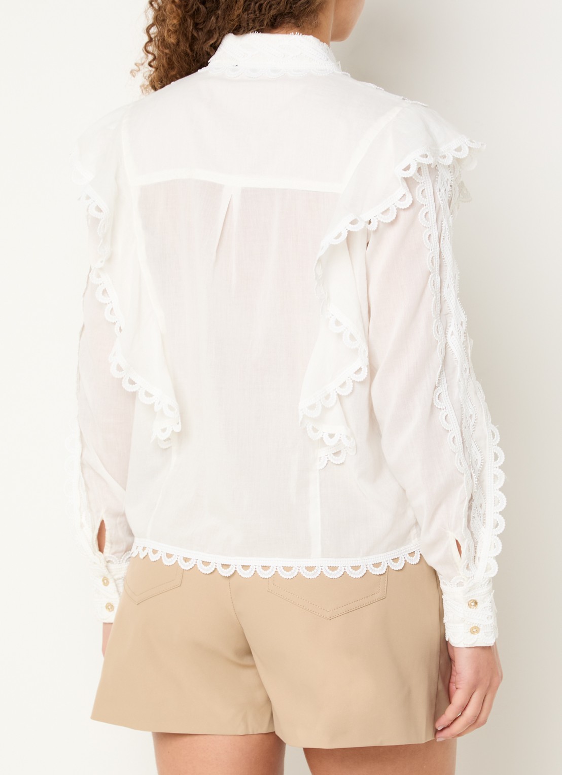 NIKKIE Patna blouse met broderie  - achterkant 3 wit