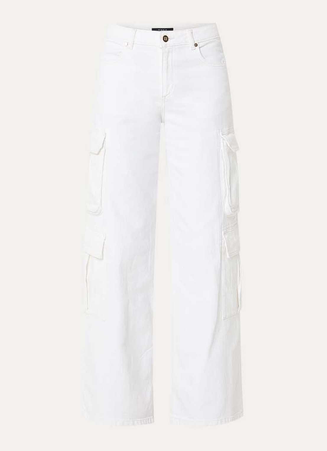 NIKKIE Patras high waist straight leg jeans met gekleurde wassing - voorkant 2 wit