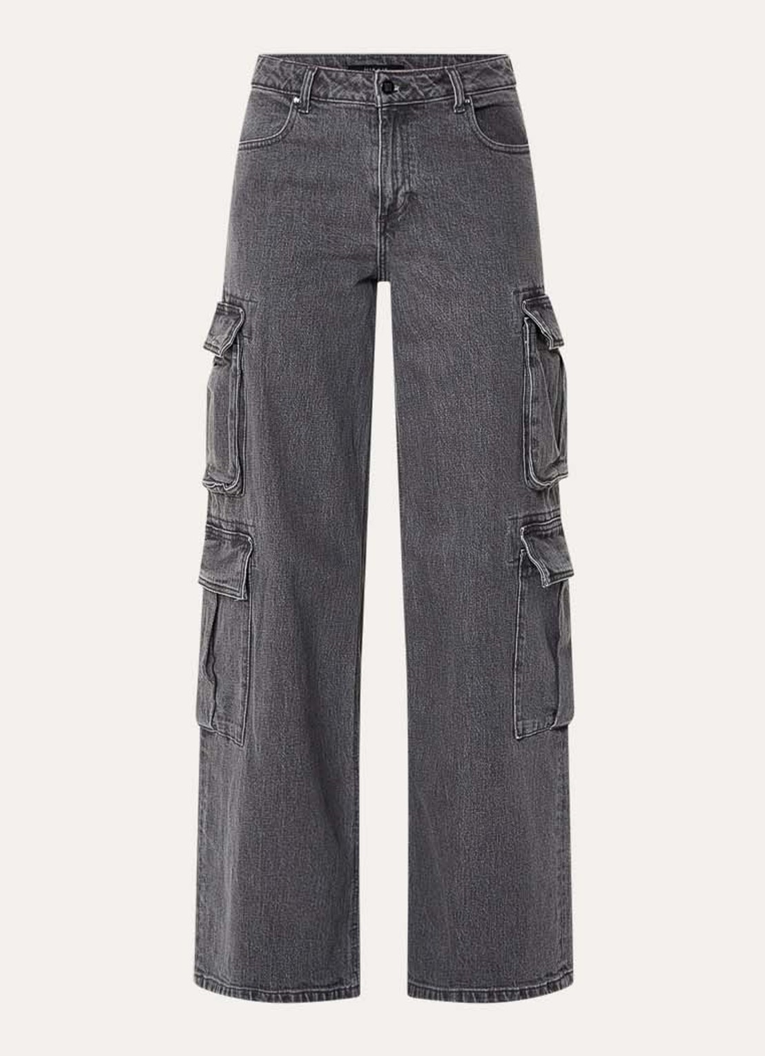 NIKKIE Patras high waist straight leg jeans met gekleurde wassing - voorkant 2 donkergrijs