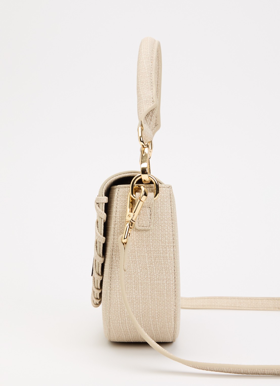NIKKIE Pelano Lace-Up schoudertas met afneembare schouderriem - detail 4 creme