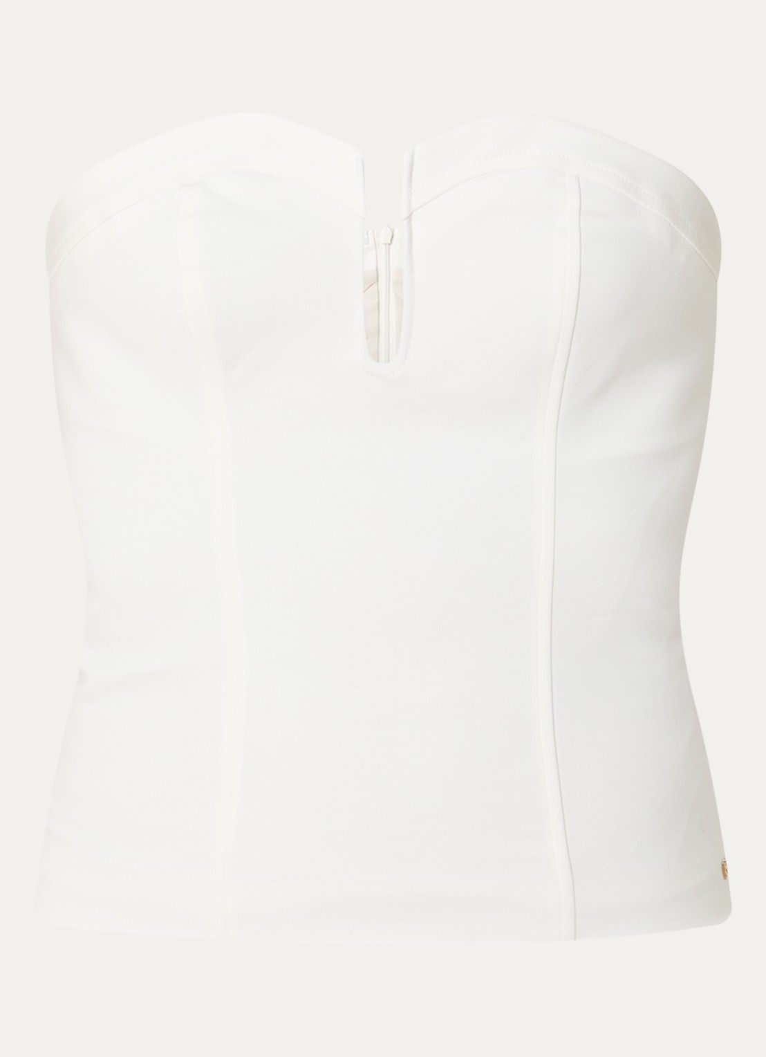 NIKKIE Peoria strapless top met logo - voorkant 3 wit