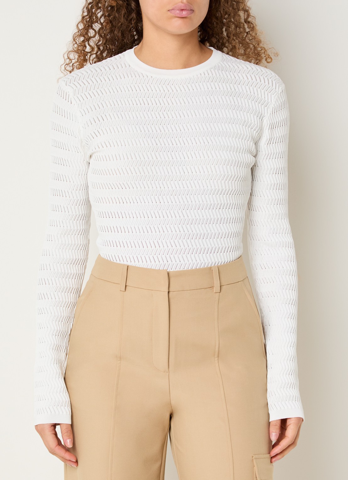 NIKKIE Pilar top met structuur - detail wit