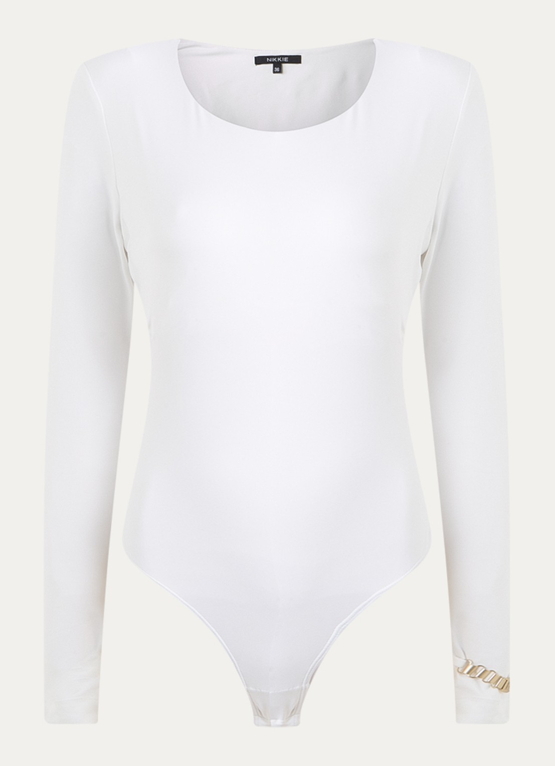 NIKKIE Pinole body met ronde hals - voorkant 2 wit