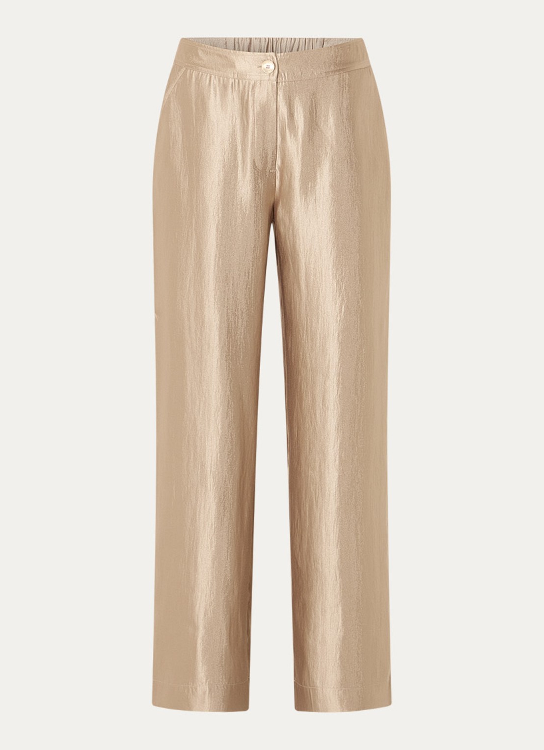 NIKKIE Polarmar high waist straight fit pantalon met steekzakken - voorkant 2 zand