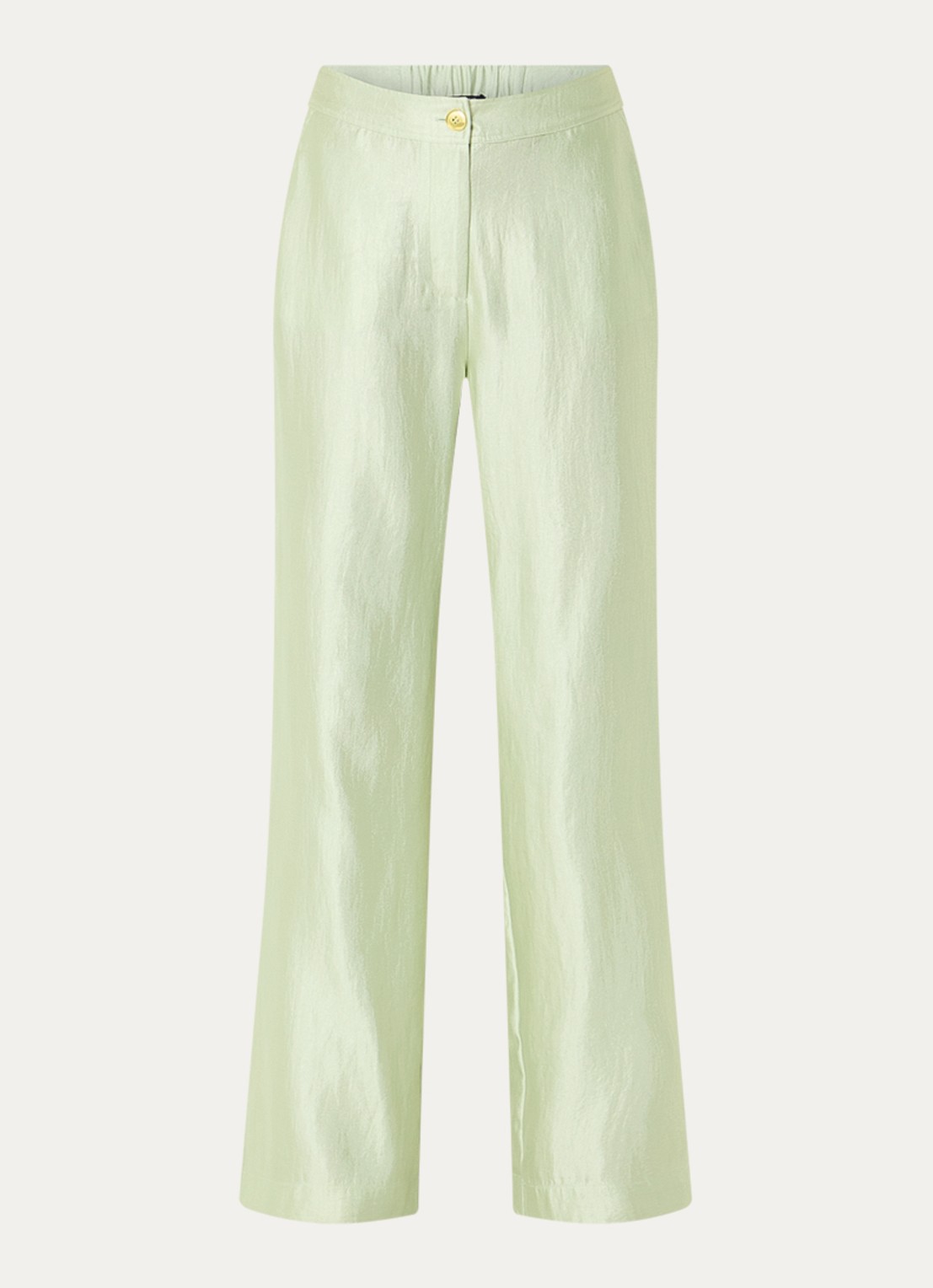 NIKKIE Polarmar high waist straight fit pantalon met steekzakken - voorkant lichtgroen