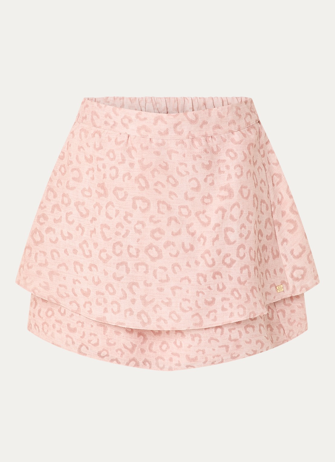 NIKKIE Pragues mini rok met panterprint - voorkant 2 oudroze