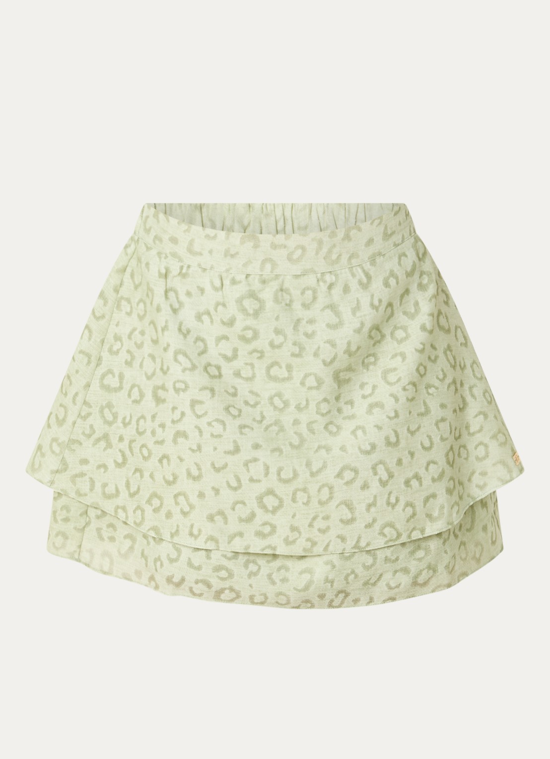 NIKKIE Pragues mini rok met panterprint - voorkant 3 donkerblauw