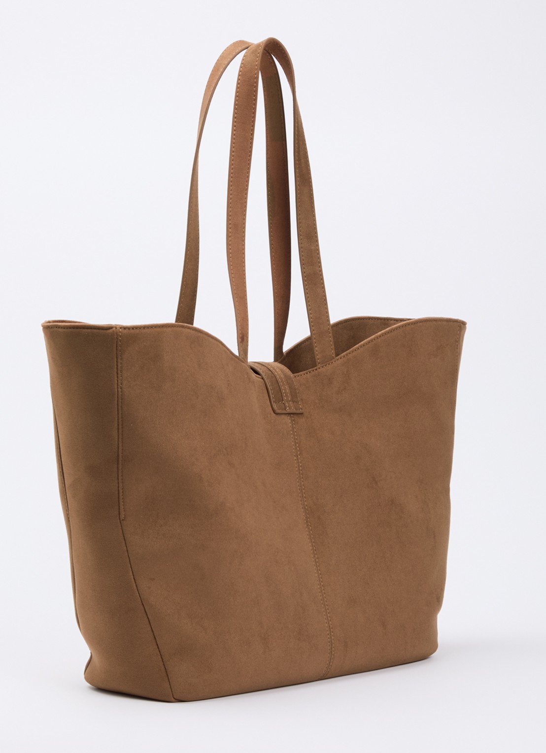 NIKKIE Preston shopper met logo - achterkant 5 cognac