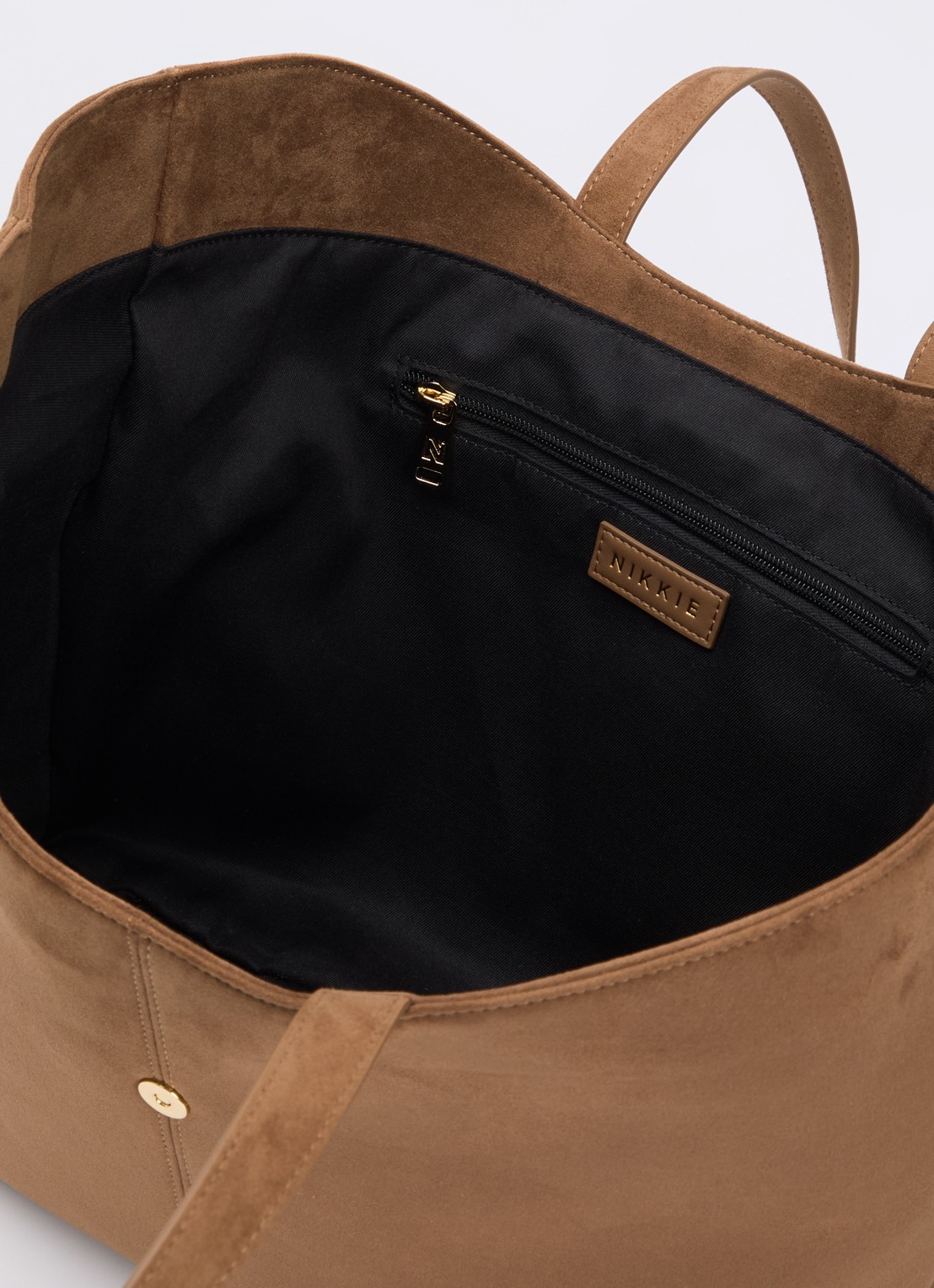 NIKKIE Preston shopper met logo - detail 2 cognac