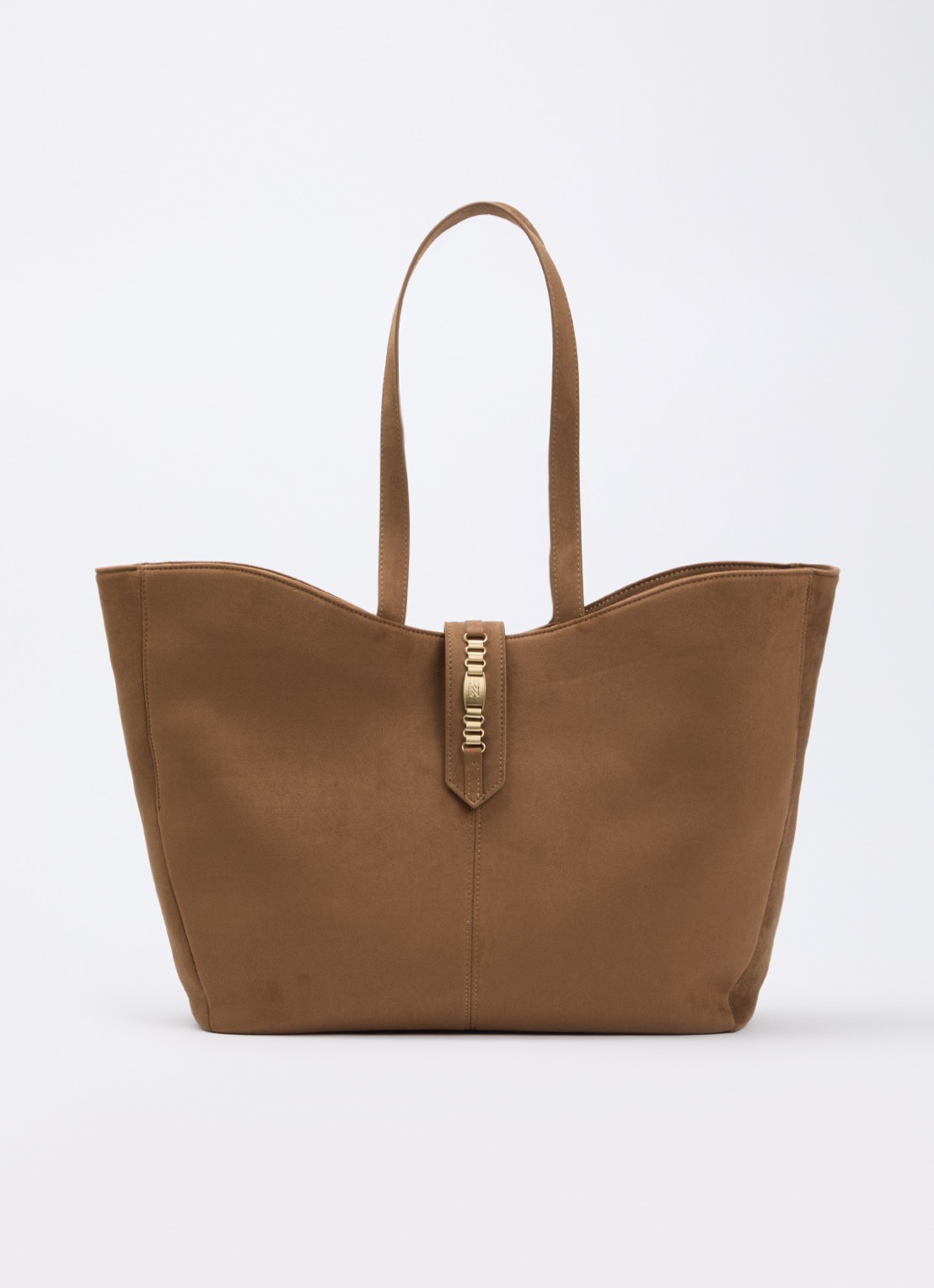 NIKKIE Preston shopper met logo - voorkant cognac