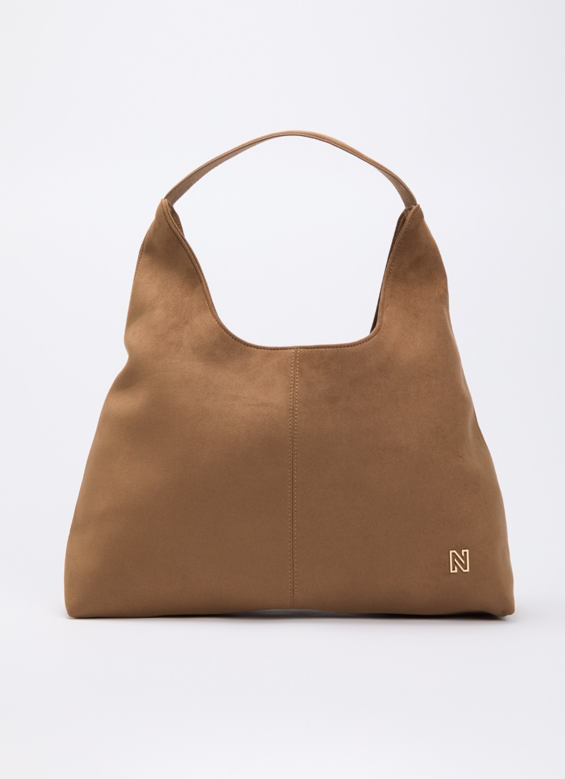 NIKKIE Puri shopper met logo - voorkant 5 lichtbruin