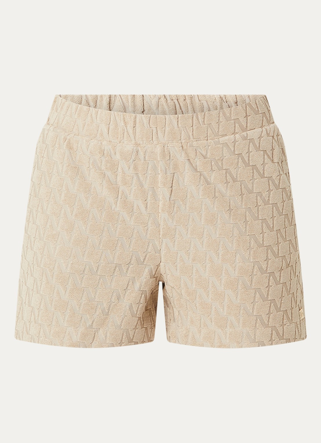 NIKKIE Qea high waist wide fit korte broek van badstof - voorkant 2 gebroken wit