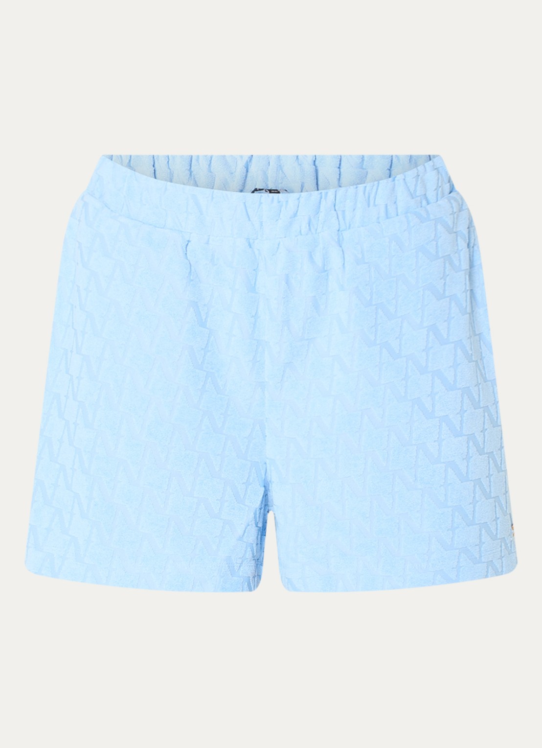 NIKKIE Qea high waist wide fit korte broek van badstof - voorkant 3 blauw