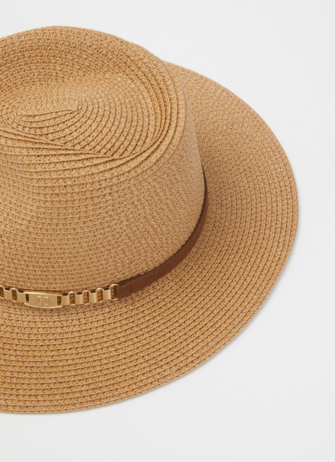 NIKKIE Quesandra hoed met logo - detail naturel