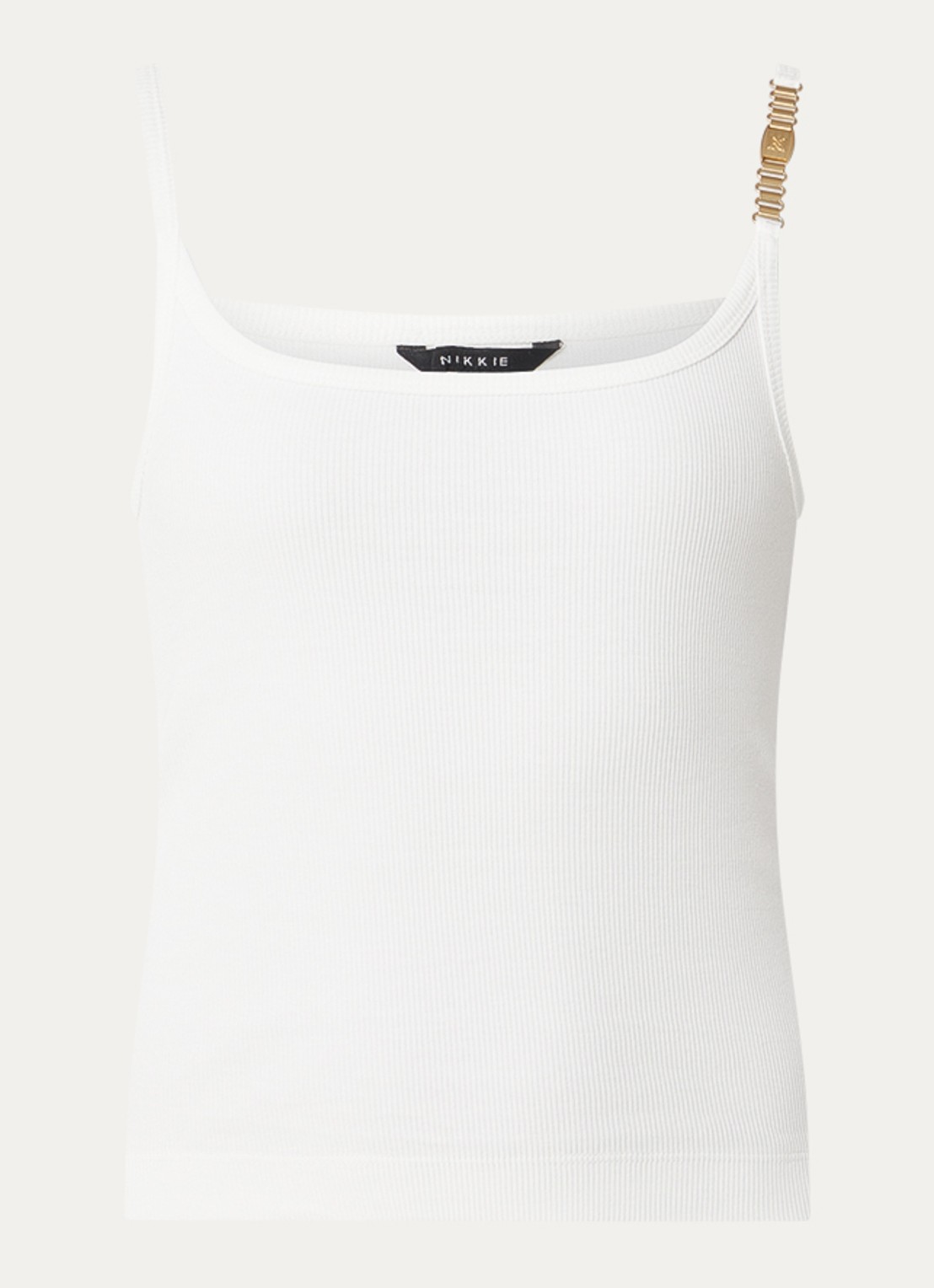 NIKKIE Questa top met structuur - voorkant 3 wit