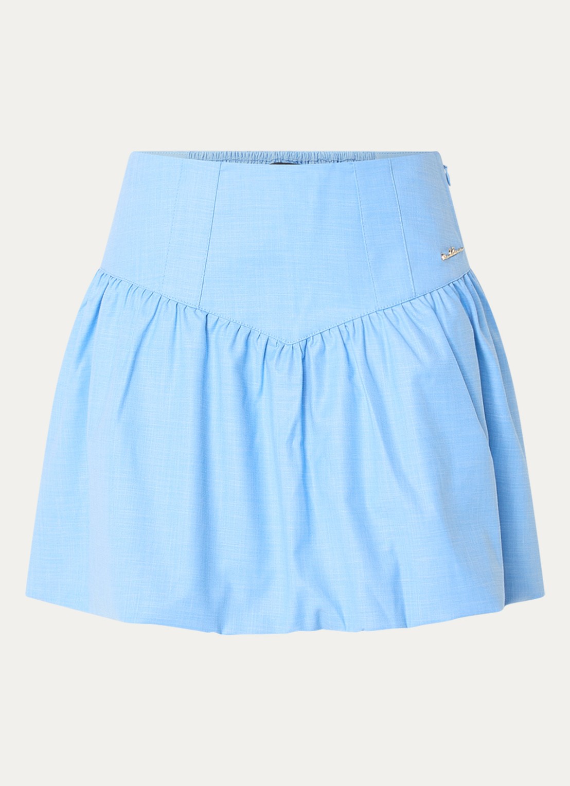 NIKKIE Quito minirok met smockwerk en logo - voorkant 2 blauw