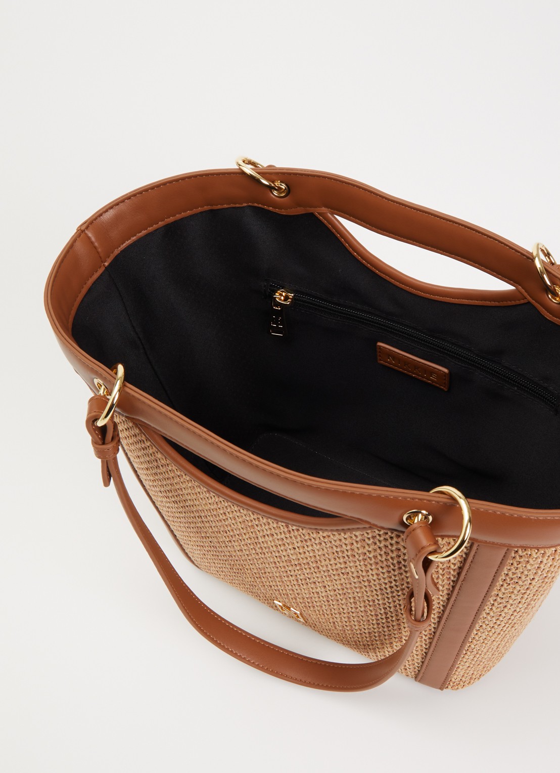 NIKKIE Reasi shopper met logo - detail 3 camel