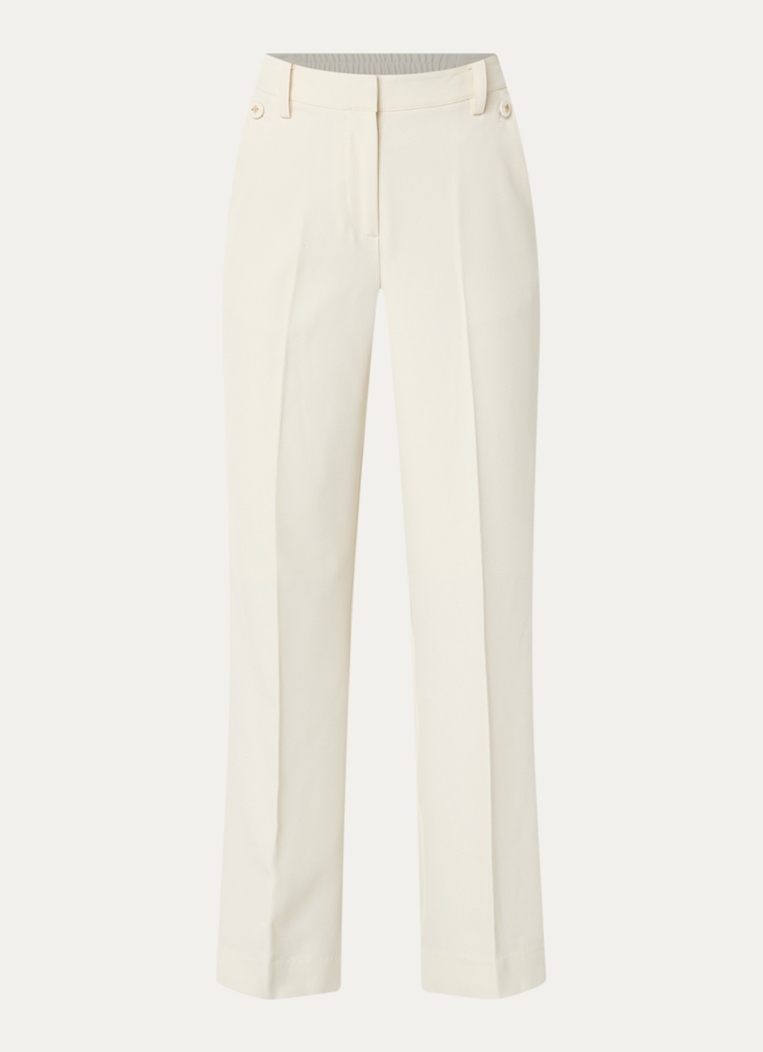 NIKKIE Reims high waist straight fit pantalon met steekzakken - voorkant 2 creme
