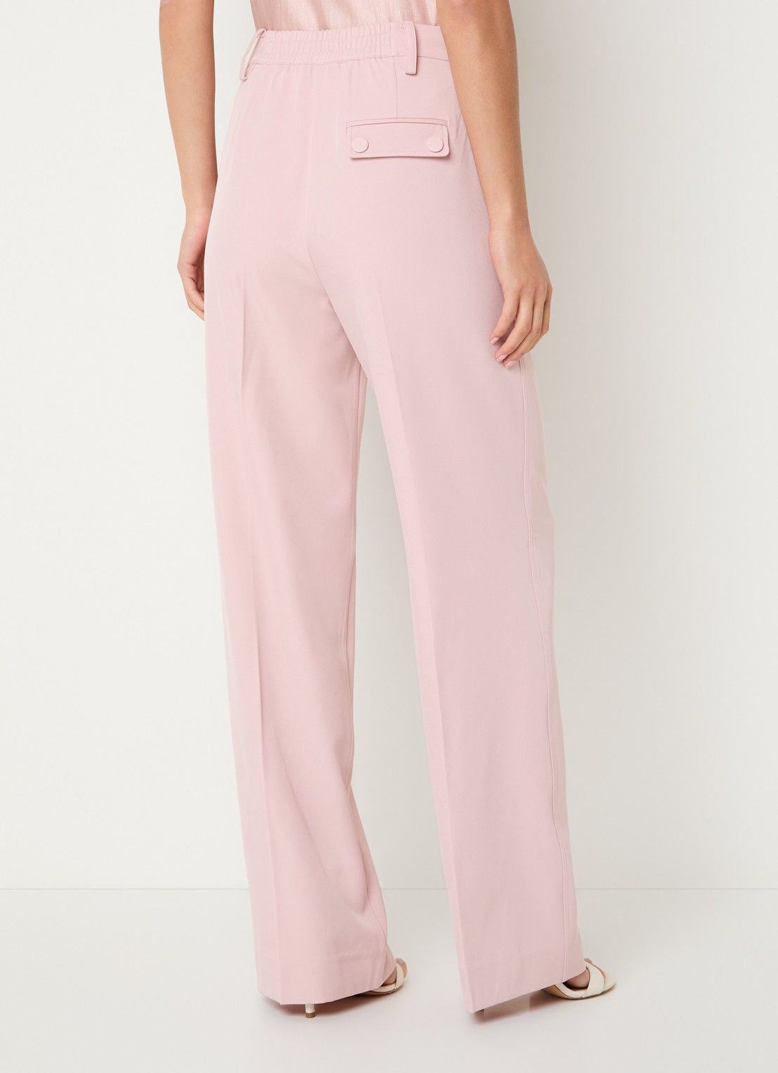 NIKKIE Reims high waist straight fit pantalon met steekzakken - achterkant 3 roze