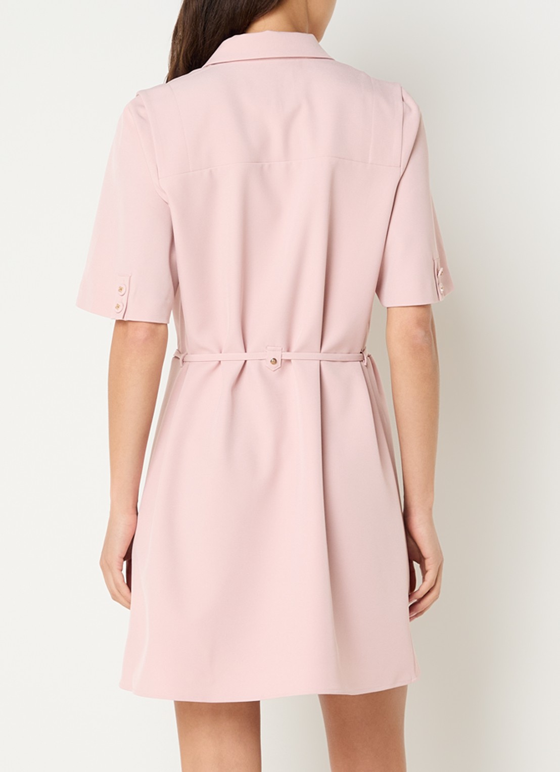 NIKKIE Reims mini jurk met ceintuur - achterkant 3 lichtroze