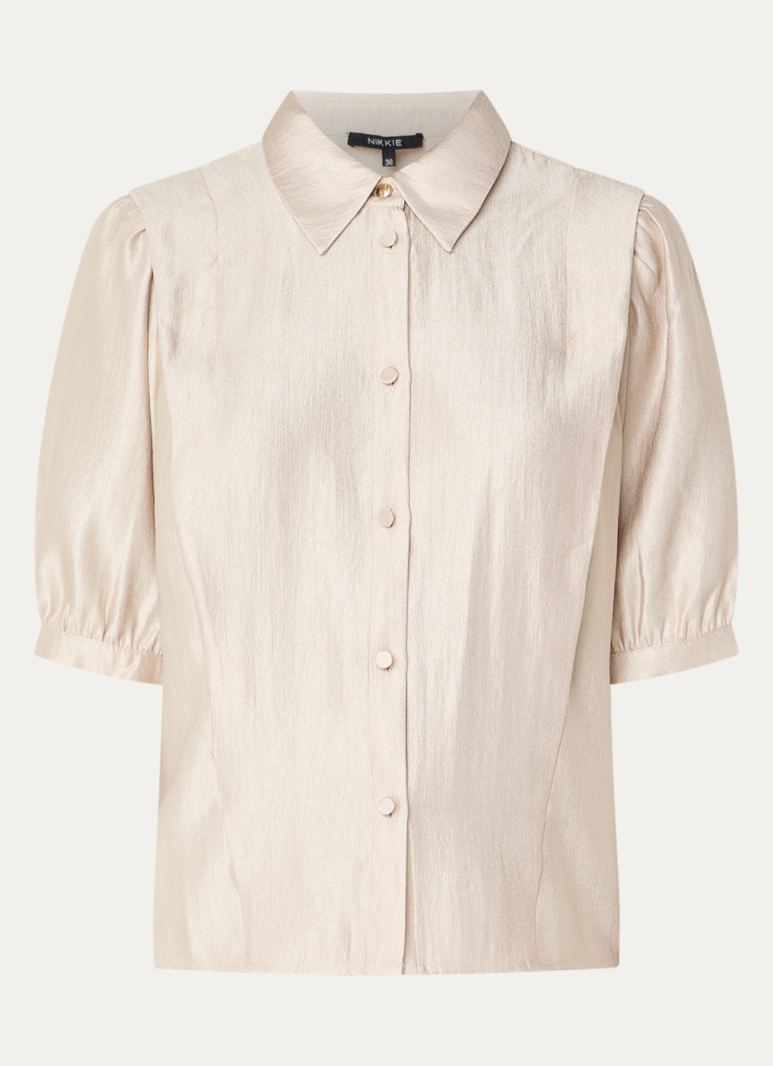 NIKKIE Relizane blouse met plooidetail - voorkant lichtoranje