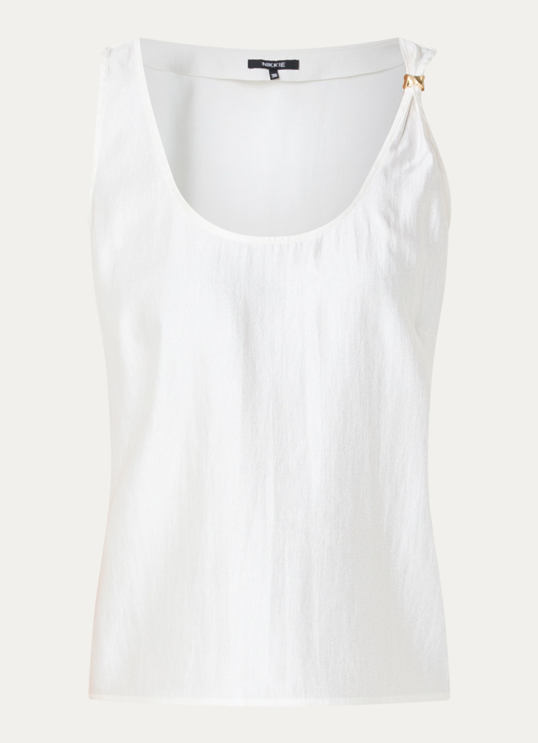 NIKKIE Relizane top met metallic finish - voorkant 2 wit