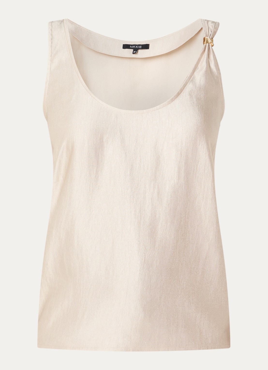 NIKKIE Relizane top met metallic finish - voorkant beige