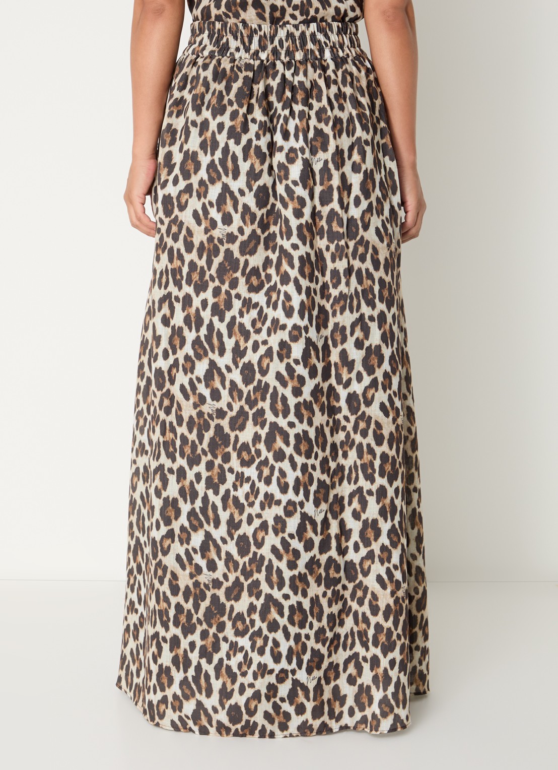 NIKKIE Retiro maxi rok met panterprint - achterkant 4 bruin