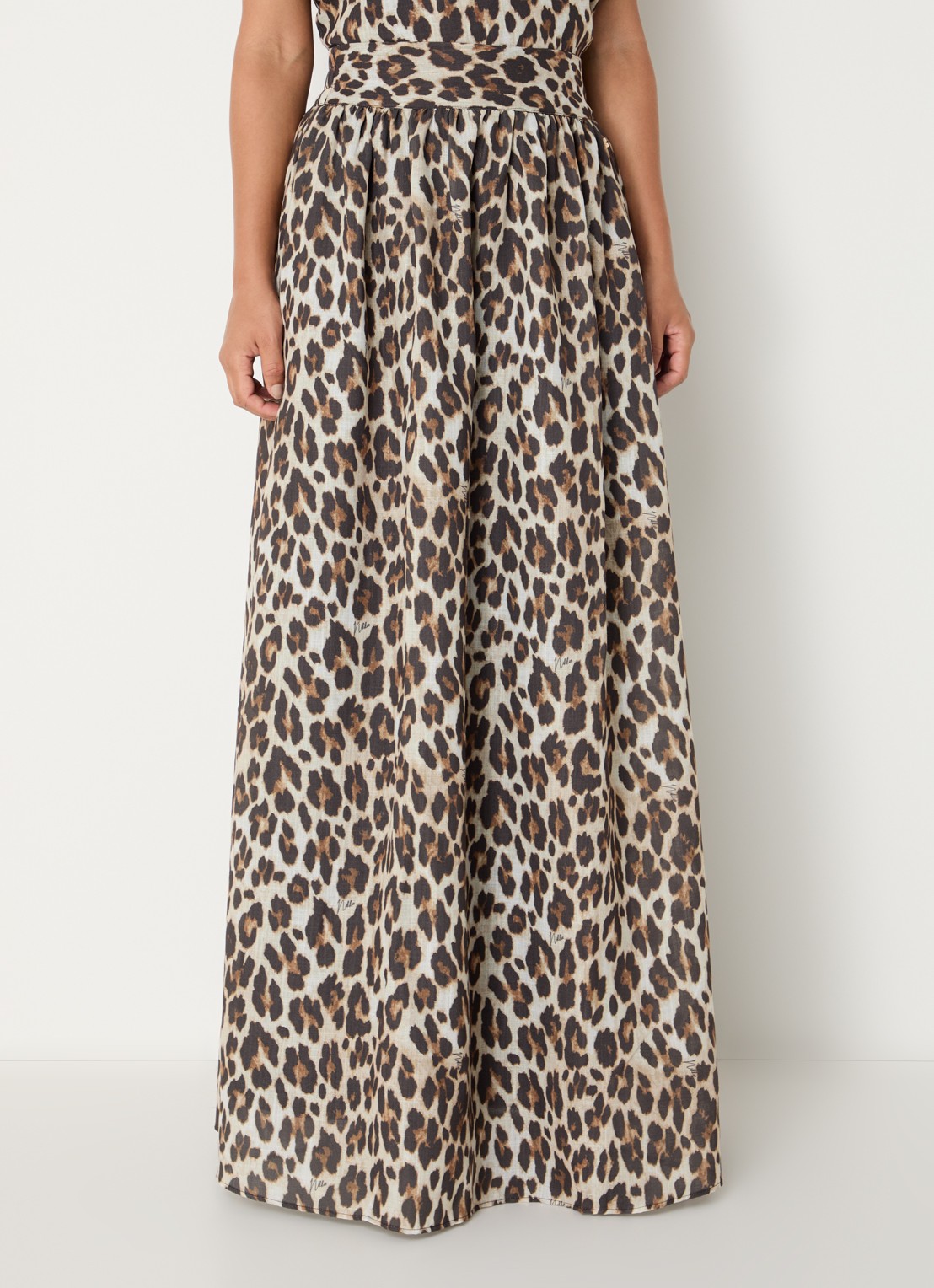 NIKKIE Retiro maxi rok met panterprint - detail 3 bruin