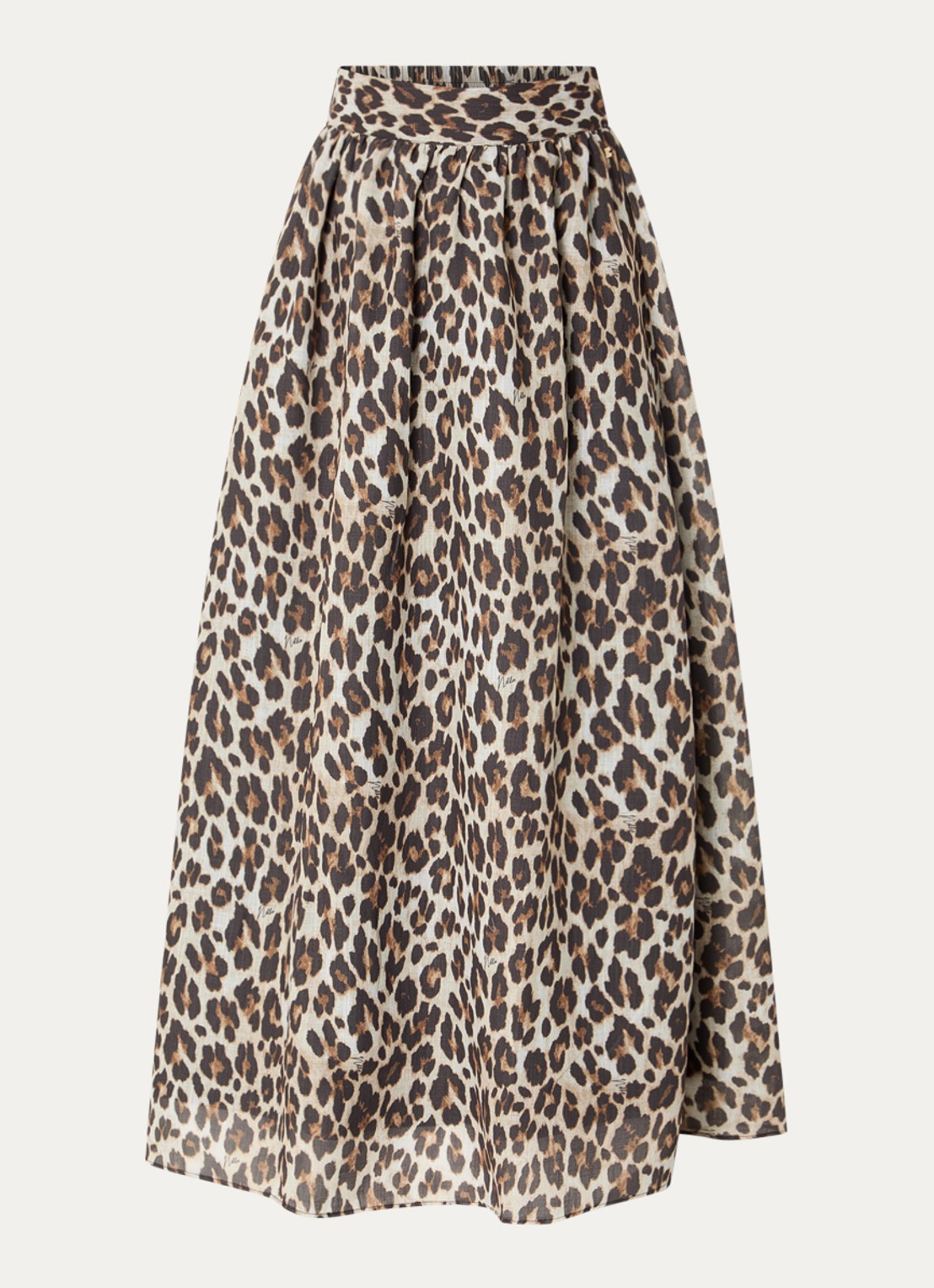NIKKIE Retiro maxi rok met panterprint - voorkant bruin