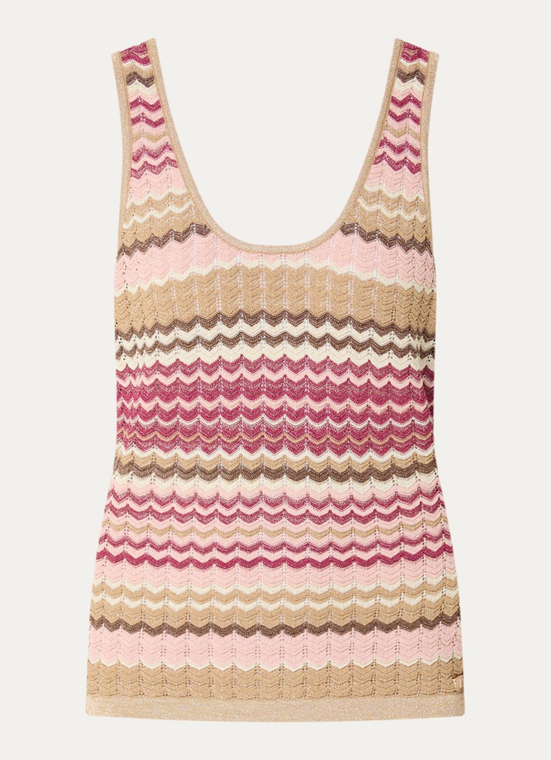 NIKKIE Rio top met metallic finish - voorkant 2 beige