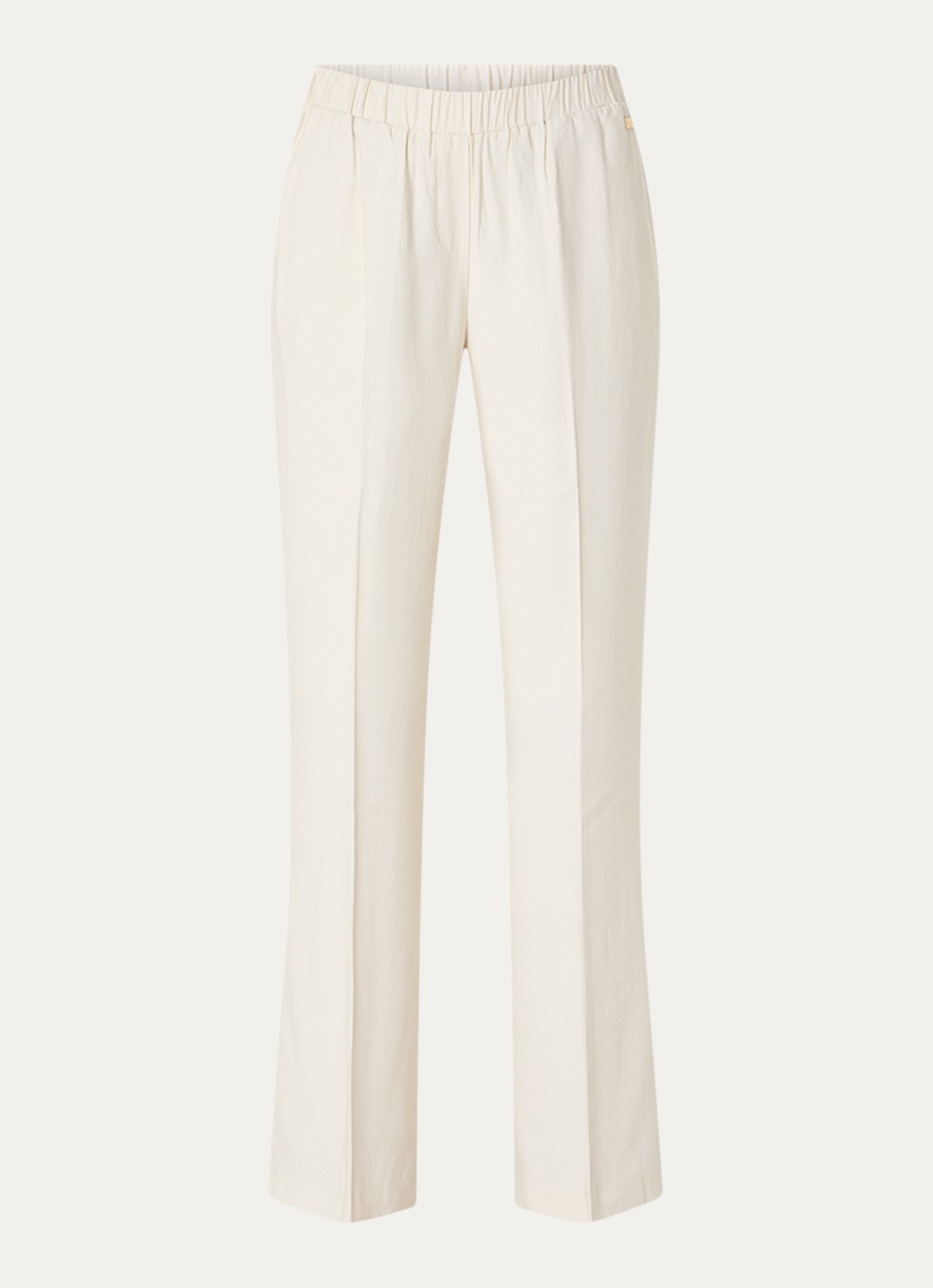 NIKKIE Riva mid waist straight fit pantalon met persplooi en steekzakken - voorkant 2 creme
