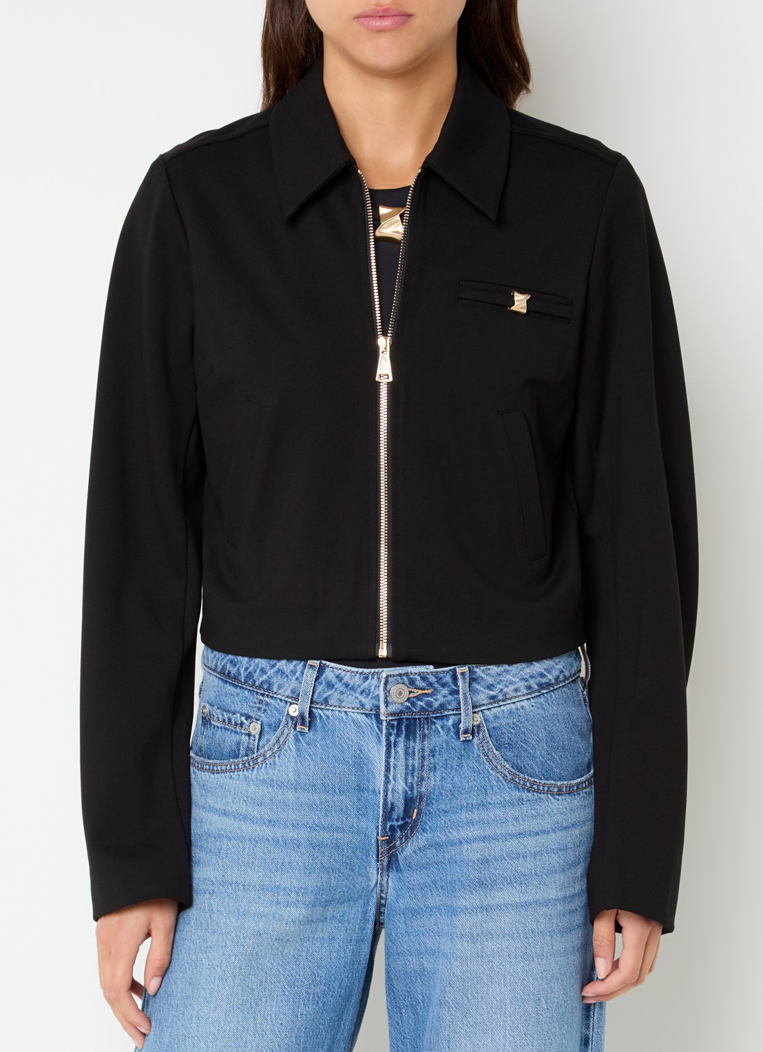 NIKKIE Rivello cropped jack met steekzakken - detail 4 zwart