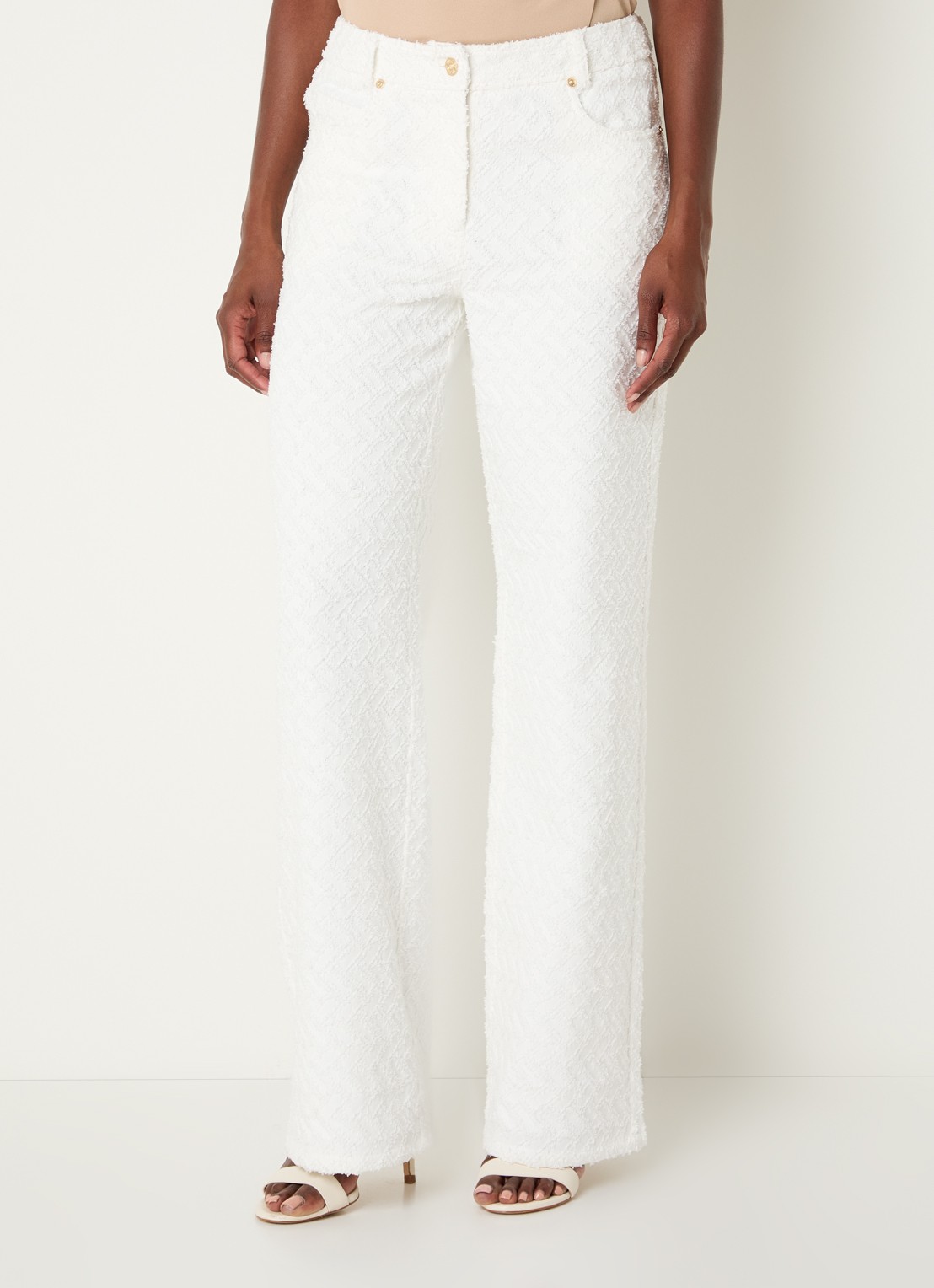 NIKKIE Rosetta mid waist straight leg jeans met gekleurde wassing - detail 3 wit