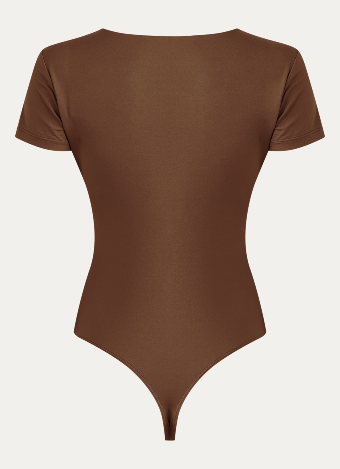 NIKKIE Rubio body top met gedrapeerd detail - achterkant 4 hazelnootbruin