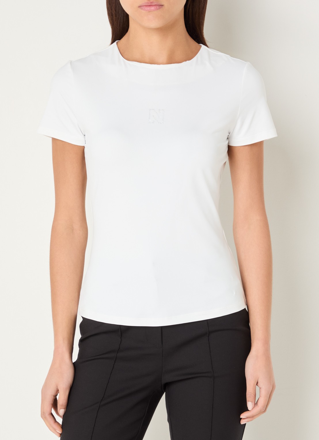 NIKKIE T-shirt met logo en strass - detail 3 wit