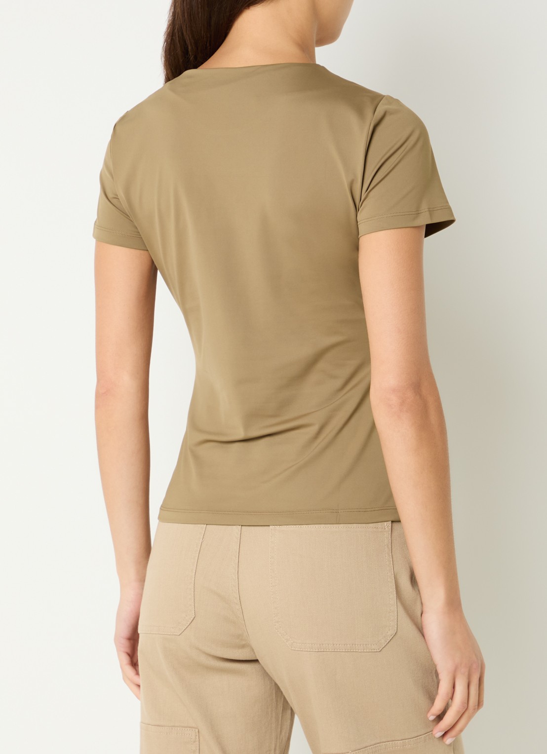 NIKKIE T-shirt met logo en strass - achterkant 3 lichtbruin
